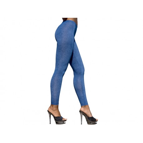 Getry 3 - Długie elastyczne legginsy damskie, jeansowe